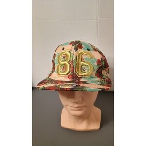 Carbon Elements Snapback Hat Unisex OSFM Floral Pink Excellent Gold 86 Flat Brim